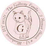 Name Doodles - Round Address Labels/Stickers (Culinary Kitten)